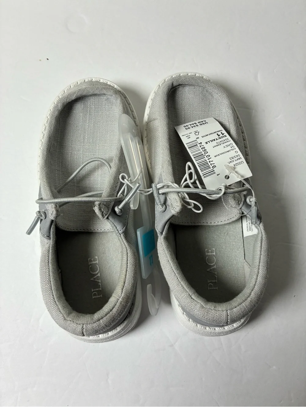 Place Men's Light Grey Canvas Slip-On Loafers